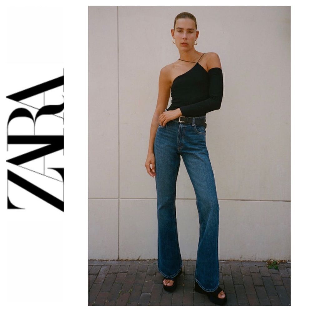 NWT Zara Black Strappy Asymmetric Bodysuit, Size Small